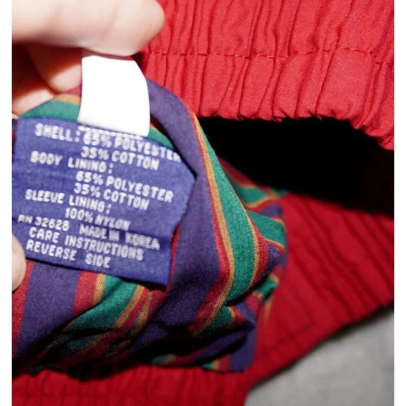 VTG Anheuser Busch Coachs Jacket Mens Red Medium Made in USA Beer Eagle Logo - Picture 12 of 13